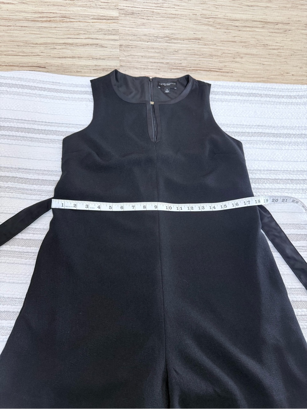 Victoria Beckham for Target Black Romper S Belted Keyhole Sleeveless One Piece - Picture 8 of 14